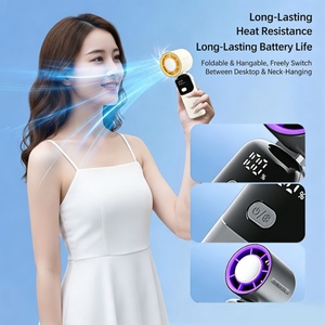 Ventilador de Mano Plegable con Compresa de Hielo, Recargable, con Pantalla Inteligente, 100 Velocidades, Portátil y Usable, Tendencia 2026, 2400mAh - Product Image 2