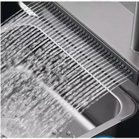 Ensemble complet d'évier de cuisine cascade en acier inoxydable 304, grand bac unique avec égouttoir intégré, finition gris brossé, design moderne, garantie 5 ans