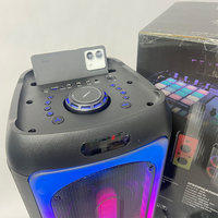 Système audio portable à double haut-parleur de 8 pouces en plastique, écran d'affichage, batterie, LED RGB, micro sans fil, BT/USB/AUX/RCA/XLR/TF 10W