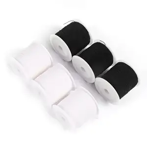 נמוך MOQ מפעל ישיר אספקת גבוהה אלסטי 0.3mm תפירת חוט שחור ולבן עבור תחתונים ובגדים