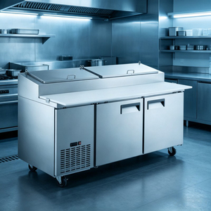 Commercial Refrigerated Workbench Double door salad <b>table</b> with Intelligent Control and Ventilated Cooling System - Product Image 5
