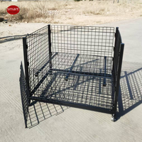 Cage promotionnelle roulante en fil métallique noir pour supermarché, avec roulettes, robuste, carrée, pour affichage de liquidation en magasin