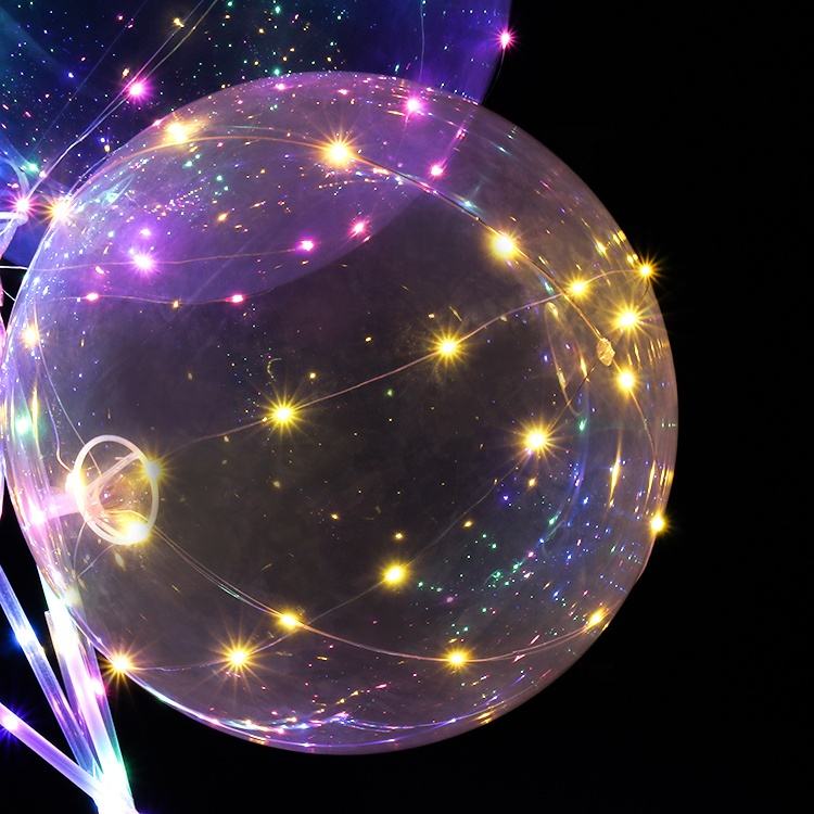 High Quality Hot Sale Wholesale Led Bobo Ballon Clear Globos Party Wedding Festival Decoration Balloons Light up with Stick