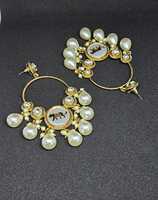 Boucles d'oreilles de luxe vintage Paix, paon royal, imitation perle, ensemble de Jhumky, bijoux de mariage traditionnels pour mariée