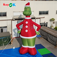 Décoration de Noël gonflable Grinch personnalisée Sayok de 3 m (9,8 pi) en tissu Oxford avec lumière LED