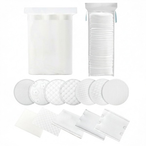 Almohadillas de Algodón Desechables OEM de 3 Capas para Desmaquillar el Rostro, Redondas y Cuadradas, con Relieve, para Limpieza Facial Diaria - Product Image 1