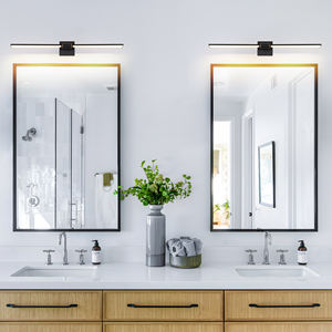 Lámpara de Pared LED Minimalista de Tira Larga, Negra y Dorada, para Baño, Maquillaje - Product Image 4