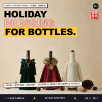 Tenue personnalisée en forme de bouteille de vin, ensemble cadeau de Noël pour figurine de forme spéciale, vêtement de fête sur mesure
