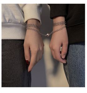 New Product Wishing Couple Necklace <b>Stitching</b> Lettering Creative Magnet Necklace love Necklace - Product Image 6