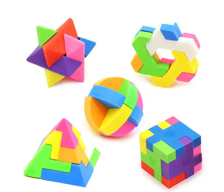enfants de bricolage 3d puzzle cube blocs de construction jouet caoutchouc  gomme