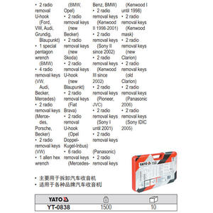 Yato <b>Radio</b> <b>Removal</b> Kit 52 Pieces <b>Tool</b> Set For <b>Car</b> Stereo Repair With Case - Product Image 1
