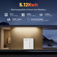DAH Koper Harga Pabrik Stok Tersedia 100Ah 100A 200AH 10kwh 5kwh 51.2V 48V Baterai Penyimpanan Energi Tenaga Surya Off-grid Baterai Penyimpanan Energi