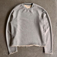 T-shirt Homme Personnalisé 100% Coton à Ourlet Brut, Manches Longues Courtes, Bords Coupés, T-shirt Vierge Décontracté, Sweat-shirt Uni – Fabricant