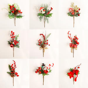 Adornos Navideños Modernos y Ecológicos de PVC, Juego de Decoración con Flores Artificiales, Reutilizables, Duraderas, en Varios Tamaños para el Hogar - Product Image 2