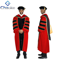 Robe de Doctorat Premium pour Professeur, Ensemble Capuche et Robe de Remise de Diplôme PhD, Grande Taille, Personnalisable, Tenue Académique Universitaire