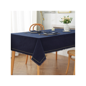 Personalized Handmade Pastel Grey Colour 100% Cotton Embroidered 6ft Tablecloth for Special Occasions Quick Dry Convenience - Product Image 5