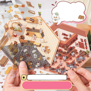 JHM fai da te 3D adesivi paesaggio in miniatura scena adesivi, divertente cabina fai da te scena impilamento e incollatura a mano conto per bambino - Product Image 4
