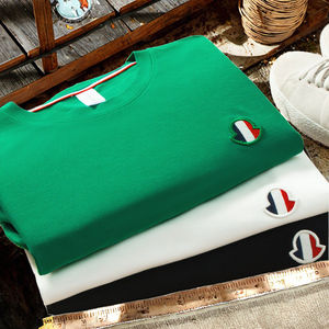 เสื้อยืดแขนสั้นสีพื้นหรูหรา ระดับไฮเอนด์ ปักลายด้วยน้ำยาแอมโมเนีย ผ้าโพลีเอสเตอร์/คอตตอน คอกลม ทรงวินเทจ หลวม ระบายอากาศได้ดี - Product Image 3