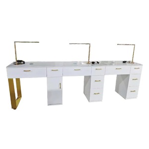 <span class=keywords><strong>Mesa</strong></span> <span class=keywords><strong>de</strong></span> Manicura <span class=keywords><strong>de</strong></span> Lujo en Dorado y Blanco, Lámpara para <span class=keywords><strong>Mesa</strong></span> <span class=keywords><strong>de</strong></span> Manicura <span class=keywords><strong>de</strong></span> Salón <span class=keywords><strong>de</strong></span> Belleza, Escritorio Triple para Manicura, Conjuntos <span class=keywords><strong>de</strong></span> Mesas y Sillas para Manicura Personalizados - Product Image 5