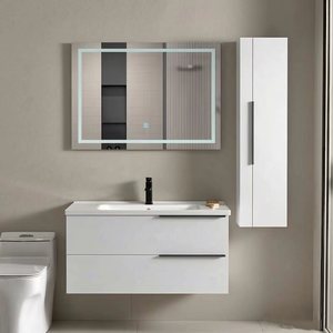 Mobile <span class=keywords><strong>da</strong></span> <span class=keywords><strong>Bagno</strong></span> Sospeso di Qualità con Lavabo Profondo, Specchio a Led e Design Personalizzato - Product Image 2
