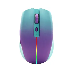 Stylish USB-C Charging RGB Backlit 2.4GHz Wireless Optical Computer Mouse for Gaming