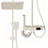 Système de robinetterie de bain thermostatique intelligent à affichage LED moderne, touches de piano, jet de pluie doux