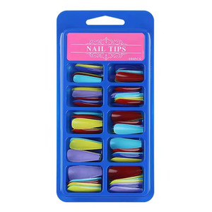 100 pièces de faux ongles à presser, couleurs assorties, style ballerine long, couverture complète, ongles artificiels - Product Image 4