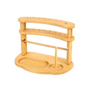 Wooden Desktop <b>Crochet</b> Yarn Storage Rack 3 Layers With <b>Hooks</b> For Craft Organizers - Product Image 5