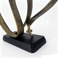 Sculpture en fonte de cœurs entrelacés, figurine religieuse, décoration de table, cadeau chrétien pour anniversaire de mariage, ornement