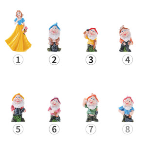 เรซิ่นสโนว์ไวท์คนแคระจิ๋ว ตุ๊กตาจิ๋วตกแต่งสวน ตกแต่งโต๊ะทำงาน ตกแต่งภายในและภายนอก รูปทรงไม่สม่ำเสมอ - Product Image 5