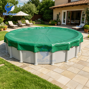 Couverture de <span class=keywords><strong>piscine</strong></span> de taille personnalisée-Convient aux piscines rondes/ovales/rectangulaires avec bords renforcés-Antidérapant et résistant à la déchirure - Product Image 5