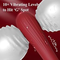 Sex Toys-Vibromasseur à succion 2IN1 Rose Sex Toy avec modes de gode de poussée, utilisation de l'arbre flexible pour la ventouse de clitoris