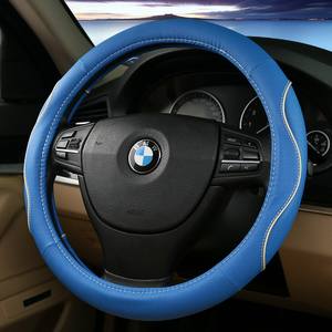 Housse de <span class=keywords><strong>volant</strong></span> de voiture en <span class=keywords><strong>cuir</strong></span> véritable, housse de <span class=keywords><strong>volant</strong></span> appropriée à lacets - Product Image 2