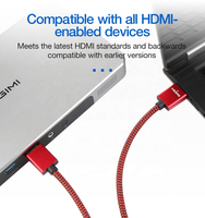 Câble HDMI2.0 ULT-unite 1M/1.5M 2M 3M Rouge Argent Gris 4K 60Hz Câble HDMI Mâle-Mâle Câble HDMI 4k pour Ordinateurs