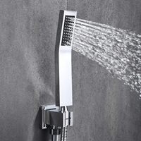 Ensemble complet de robinetterie de douche en laiton avec valve en céramique, finition chrome brossé, bec de baignoire cascade et douchette à effet pluie pour usage hôtelier