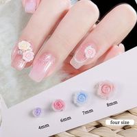 Accessoires pour nail art, fleurs en 3D couleur bonbon, manucure, perles dorées, breloques pour ongles DIY
