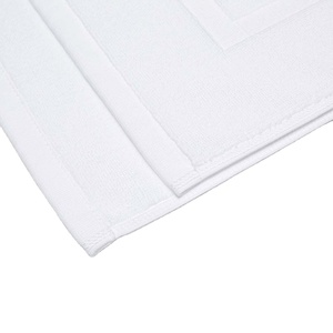 Serviettes de sol en coton jacquard 100% absorbantes et à séchage rapide, couleur unie blanche, pour hôtel, spa, douche - Product Image 4