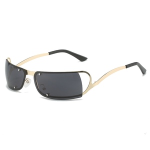 Fashion Style Rectangle Sunglasses Sports Frameless <b>Eyeglasses</b> Square Metal <b>Frame</b> Sunglasses - Product Image 1