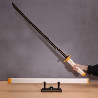 DK1506 Demon Slayer Zenitsu modelo japonés Katana partículas pequeñas DIY montaje espada cuchillo ladrillo Juguetes Juegos de bloques de construcción