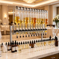 Présentoir Commercial pour Bar à Parfums, Distributeur d'Huiles Essentielles Doré Personnalisé, Bouteille en Verre de 375 ml pour Magasin de Cosmétiques, Vente en Gros