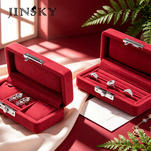 Luxury Velvet Lined Snap Closure Jewelry <b>Box</b> with Custom Logo for Necklaces <b>Rings</b> Pendants Gift Packaging Wholesale - Product Image 2