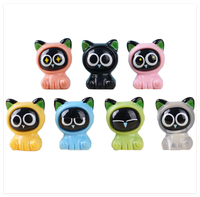 Promotion Lot de Mini Maisons de Poupées en Résine, Petites Figurines Mignonnes pour Enfants, Mini Grand Chat Noir & Figurines d'Animaux pour Jouets de Bain
