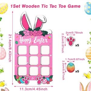 Juego de Tres en Raya de Madera Colorido de Pascua, 21.4*11.3cm, Regalo para Niños, Regalos de Pascua, Juguete Educativo para Niños, Pascua 2026 - Product Image 3