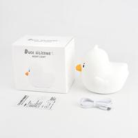Lampe tactile personnalisée en silicone en forme de canard, petite lampe de chevet à intensité variable, lampe à capteur tactile, lumière LED en silicone, rechargeable par USB