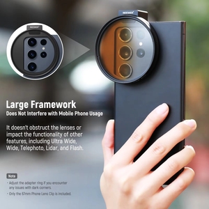 <span class=keywords><strong>NEEWER</strong></span> LA006 Support de filtre pour téléphone 67 mm amélioré avec griffe porte-accessoire supérieure et bords incurvés pour iPhone 15 14 13 Pro Max Samsung S22 S23 - Product Image 5