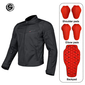 Veste de <span class=keywords><strong>moto</strong></span> pour <span class=keywords><strong>homme</strong></span> SFK, vêtements de <span class=keywords><strong>moto</strong></span> respirants en maille pour <span class=keywords><strong>l</strong></span>'été, vêtements de cyclisme avec protections corporelles CE, accessoires - Product Image 1