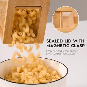 Dispensador de Cereales de Bambú Ecológico, Moderno, con Logotipo Personalizado, Duradero, Libre de BPA, de Gran Capacidad, para Almacenamiento de Alimentos - Product Image 6
