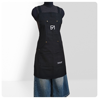 Tablier en toile imprimé avec logo, version coréenne, pour cuisine et nettoyage, réutilisable, tendance, sans manches, vêtements de travail pour hommes et femmes