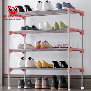 Prezzo di fabbrica risparmio di spazio a buon mercato grande capacità di ferro scarpiera mensola con bordo in tessuto - Product Image 4