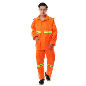 Traje Impermeable para Trabajador de Saneamiento, Color Naranja, Cuerpo Completo con Tiras Reflectantes, para Trabajo al Aire Libre, Camping, Uso Adulto - Product Image 3